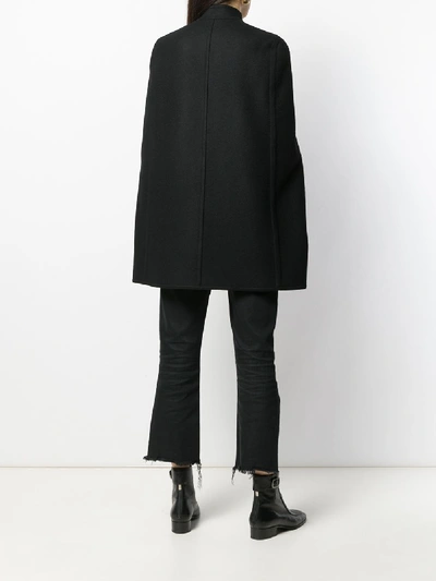 Shop Saint Laurent Wool Cape In Black