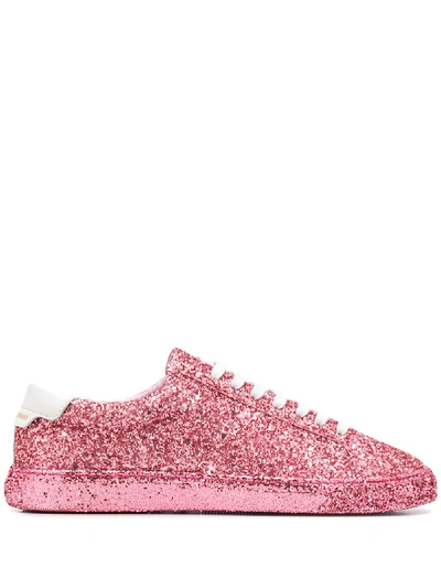 Shop Saint Laurent Andy Low Top Leather Sneakers In Pink
