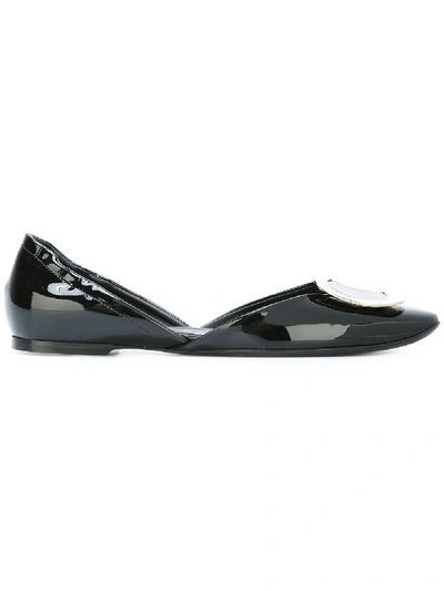 Shop Roger Vivier Chips Patent Leather Ballet Flat In Black