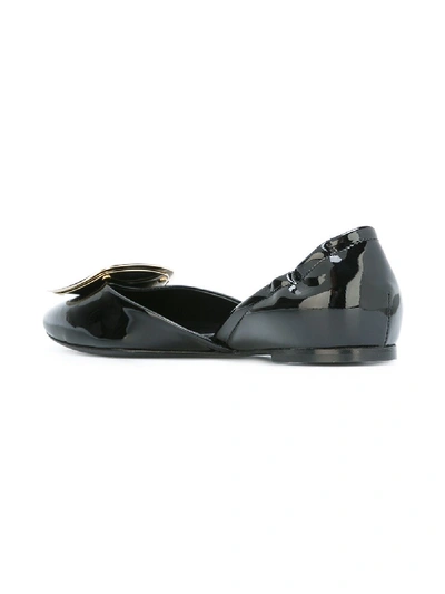 Shop Roger Vivier Chips Patent Leather Ballet Flat In Black