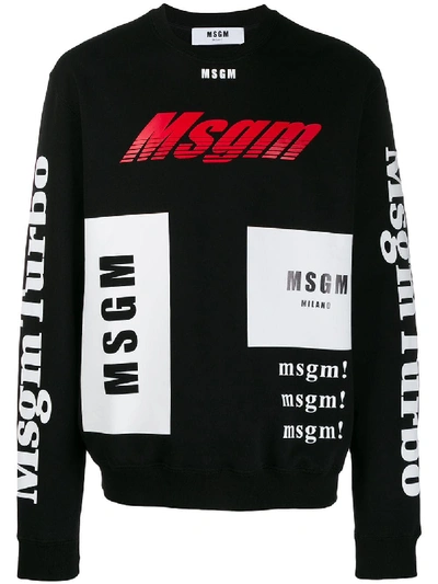 Shop Msgm Logo Sweatshirt In Black
