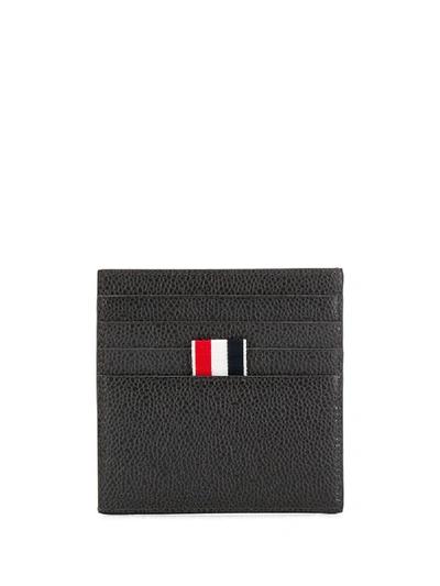 Shop Thom Browne Leather Print Card Holder In Grey