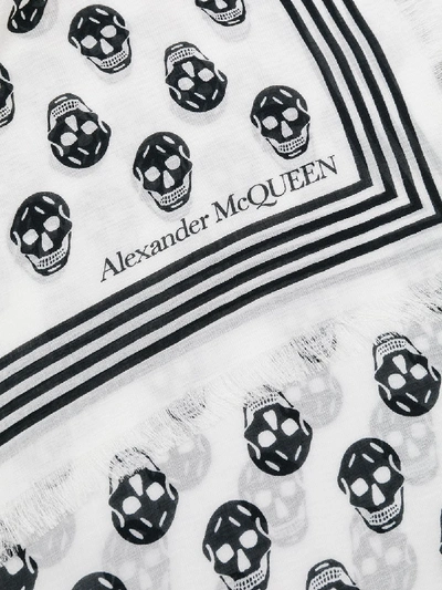 Shop Alexander Mcqueen Skull Biker Scarf In White