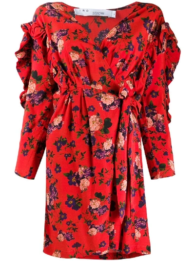 Shop Iro Nucha Short Dress In Red