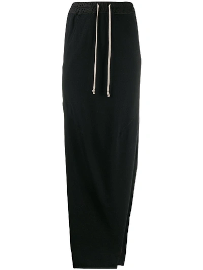 Shop Rick Owens Drkshdw Jersey Long Skirt In Black