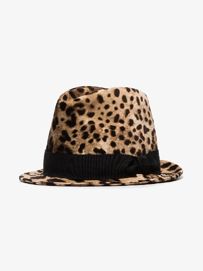 Shop Dolce & Gabbana Cotton Blend Hat In Animalier