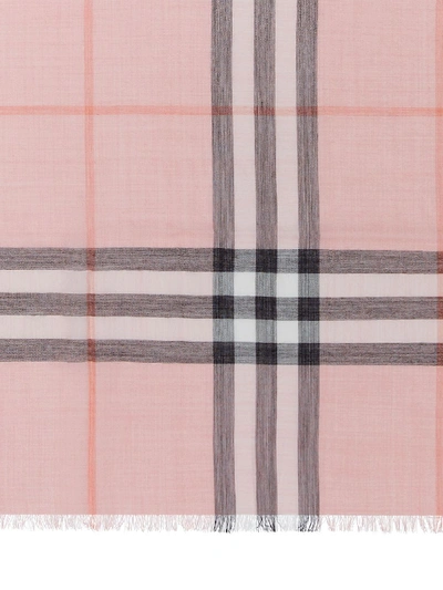 Shop Burberry Giant Check Wool Scarf In Pink