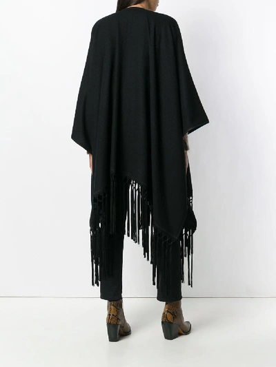 Shop Saint Laurent Cashemre Poncho In Black