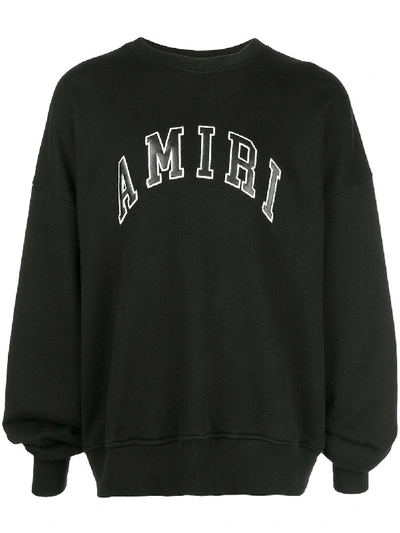 Shop Amiri Logo Print Sweatshirt In Black