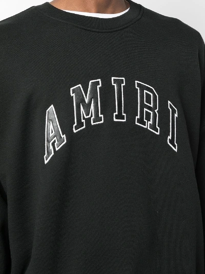 Shop Amiri Logo Print Sweatshirt In Black