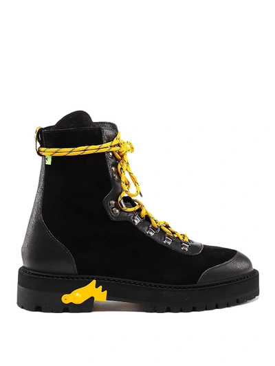 Shop Off-white Black Suede Hiking Boots