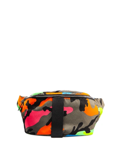 Shop Valentino Fluo Camu Nylon Belt Bag In Multicolour