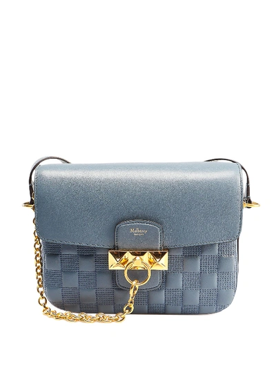 Shop Mulberry Keeley Small Quilted Leather Shoulder Bag In Light Blue