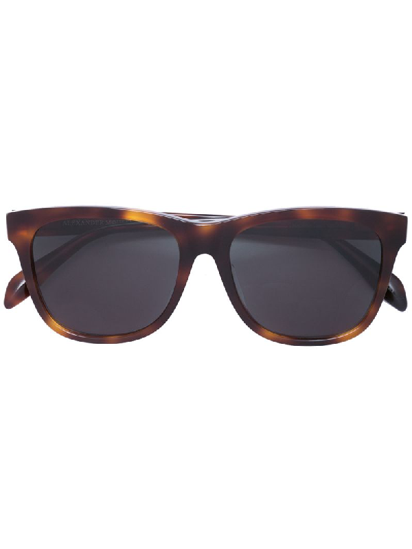 Alexander Mcqueen Round Frame Sunglasses In Brown | ModeSens