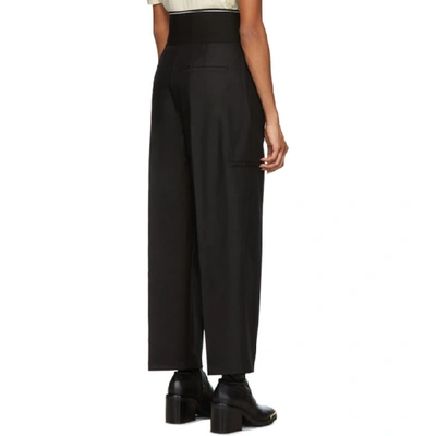 Shop Alexander Wang Black High Waist Logo Trouser In 001 Black