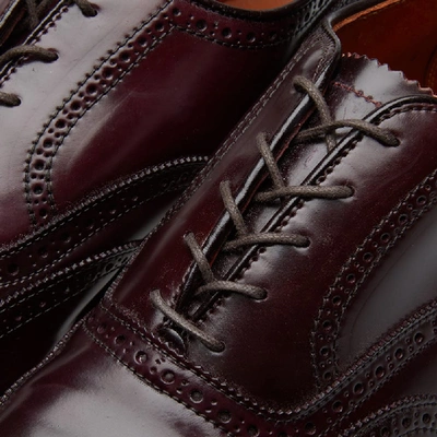 Shop Alden Shoe Company Alden Wing Tip Bal Oxford In Burgundy