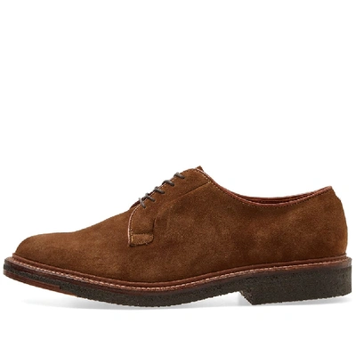 Shop Alden Shoe Company Alden Crepe Sole Plain Toe Blucher In Neutrals