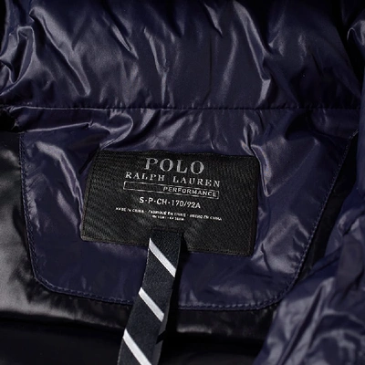 Shop Polo Ralph Lauren Hi Shine Down Jacket In Blue