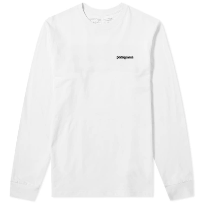 Shop Patagonia Long Sleeve P-6 Logo Responsibili-tee In White