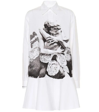 Shop Valentino Printed Cotton Shirt Dress In White