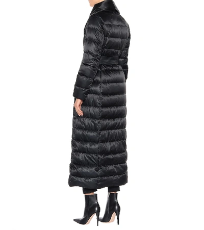 Max Mara Novela Shawl-collar Long Belted Quilt Coat In Black | ModeSens