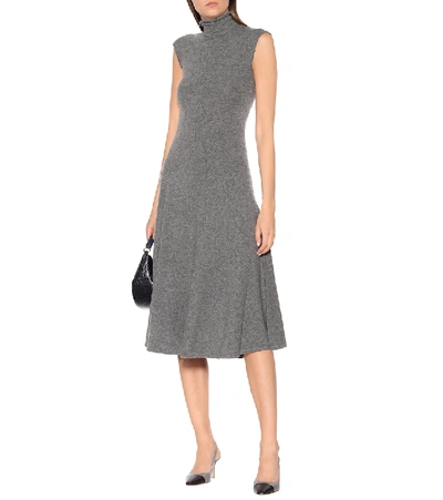 Shop Polo Ralph Lauren Cashmere Knit Midi Dress In Grey