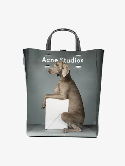 Shop Acne Studios Grey Baker William Wegman Print Tote Bag