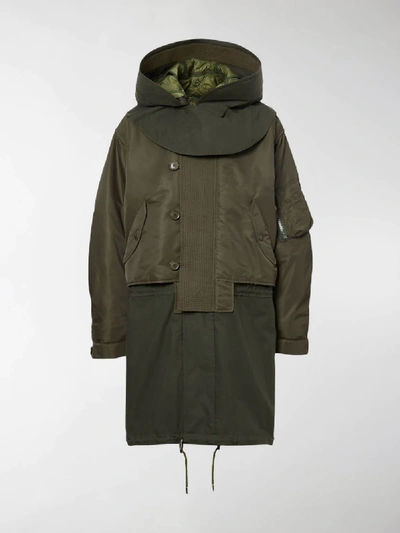 Shop Burberry Barkby Hooded Parka In Green