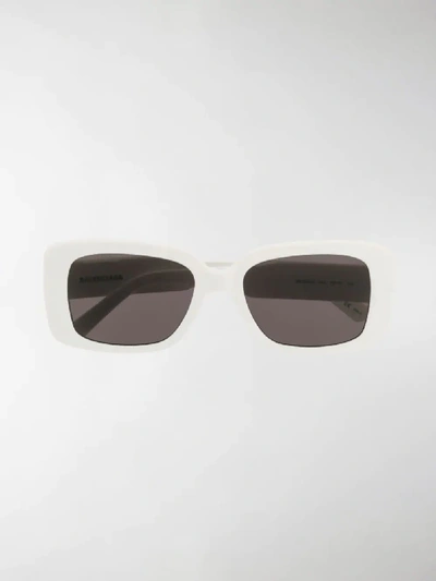 Shop Balenciaga Paris Square-frame Sunglasses In White