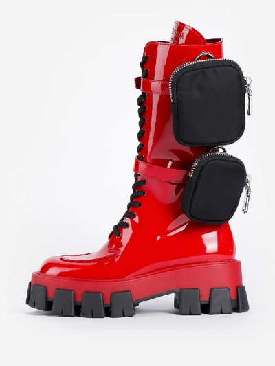 Shop Prada Boots In Red