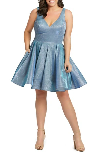 Shop Mac Duggal Sleeveless Sparkle Metallic Fit & Flare Dress In Stargazer