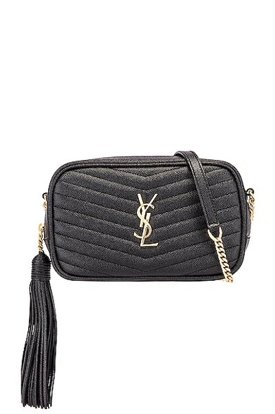 Shop Saint Laurent Leather Monogramme Mini Lou Crossbody Bag In Black.