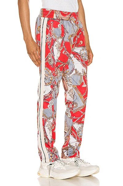 Shop Palm Angels Hot Bridle Track Pants In Paisley,red In Multi