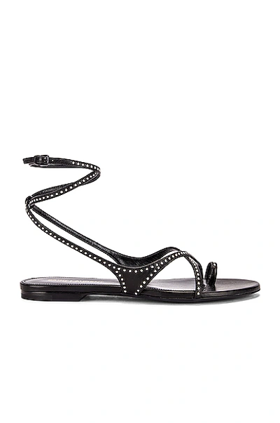 Shop Saint Laurent Gia Ankle Sandals In Black