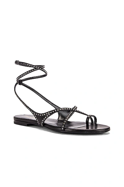 Shop Saint Laurent Gia Ankle Sandals In Black