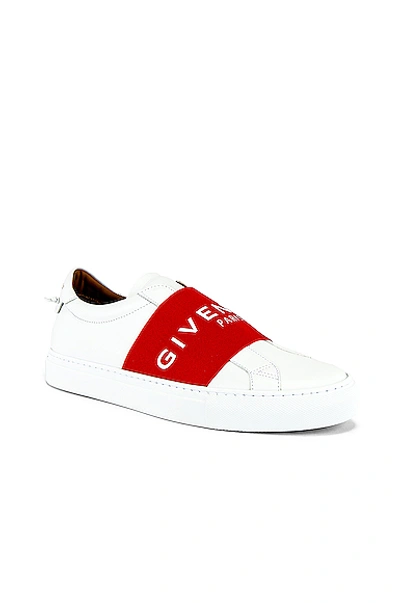 Shop Givenchy Urban Street Elastic Sneakers In White & Red