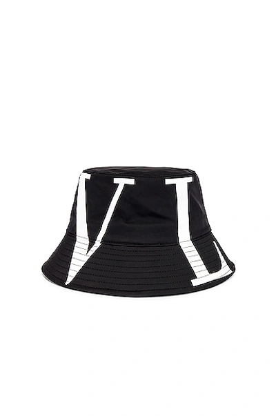 Shop Valentino Bucket Hat In Black In Black & White