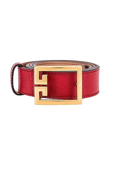 Shop Givenchy Logo Buckle Belt In Vermillion