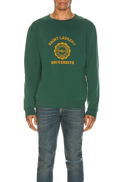 Shop Saint Laurent Universite  Sweatshirt In Green