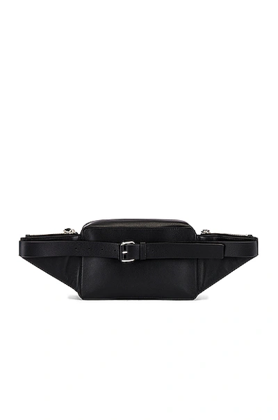Shop Valentino Logo Waist Bag In Black & Optic White