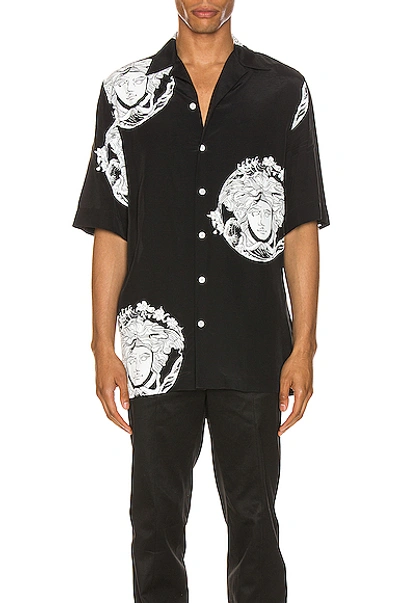 Shop Versace Medusa Shirt In Black