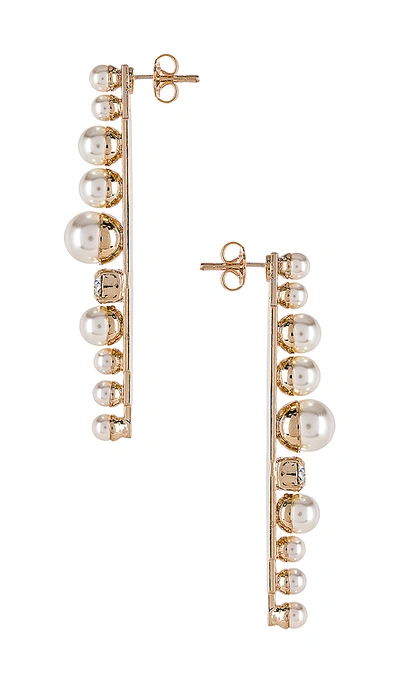 Shop Anton Heunis Post Pearl Cluster Earring In Cream & Gold
