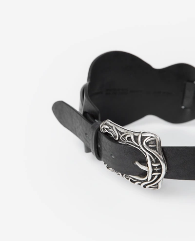 Shop The Kooples Leather Belt Rounded Cut-outs In Bla