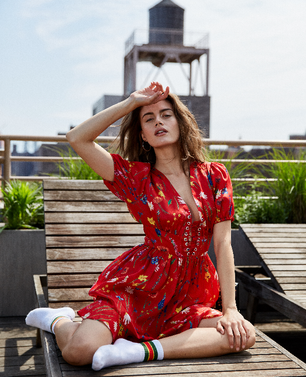 The Kooples Short Red Dress With Floral 