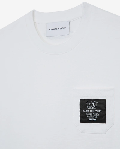 Shop The Kooples Sport The Kooples Patch Loose White Cotton T-shirt In Weiss