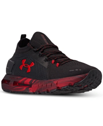 Shop Under Armour Men's Hovr Phantom Se Bnb Running Sneakers From Finish Line In Black/red
