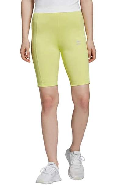Shop Adidas Originals Cycling Shorts In Semi-frzn Yllw/ Reflect Slv