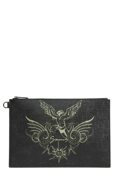 Shop Givenchy Medium Icarus Faux Leather Pouch In Black