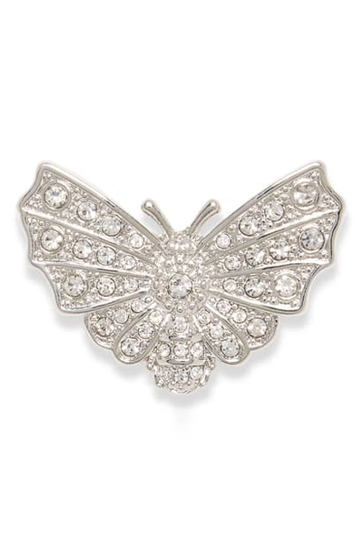 Shop Vince Camuto Pave Butterfly Pin In Silver
