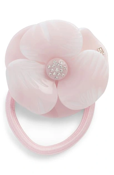 Shop Alexandre De Paris Camelia Ponytail Holder In Pink